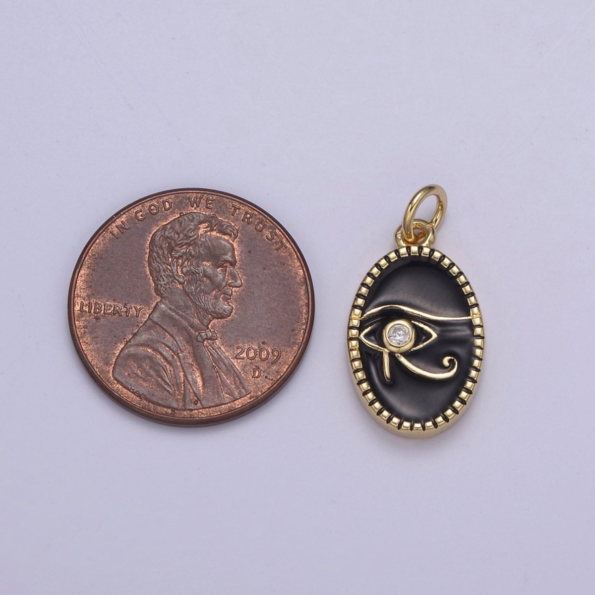 Dainty Black Enamel Eye Of Ra Oval Charm Necklace, White Evil Eye Necklace Pendant Amulet Protection Jewelry Layered Necklace N-673 N-674 - DLUXCA
