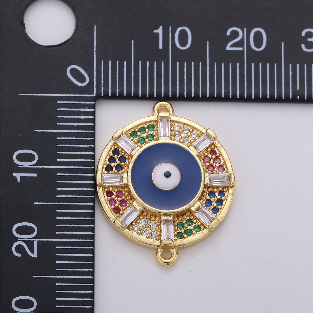 Dainty Blue Rainbow Ferris Wheel Connectors F-353 - DLUXCA