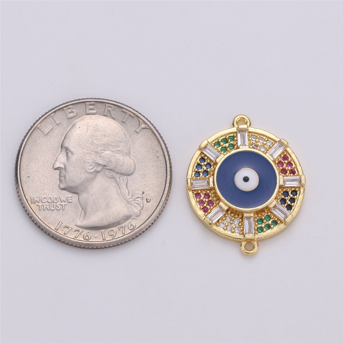 Dainty Blue Rainbow Ferris Wheel Connectors F-353 - DLUXCA