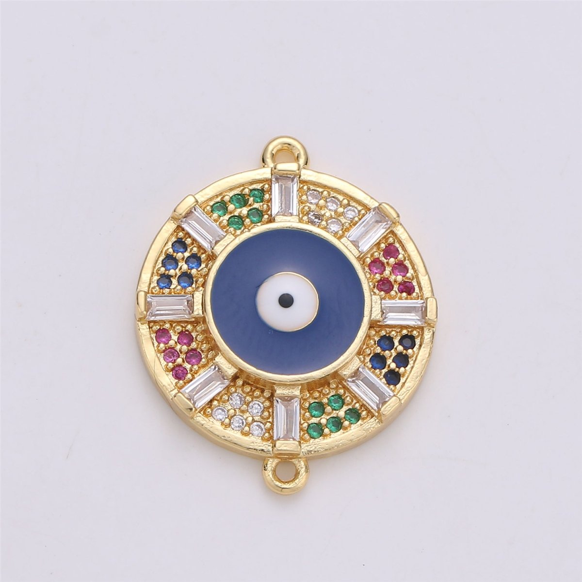 Dainty Blue Rainbow Ferris Wheel Connectors F-353 - DLUXCA