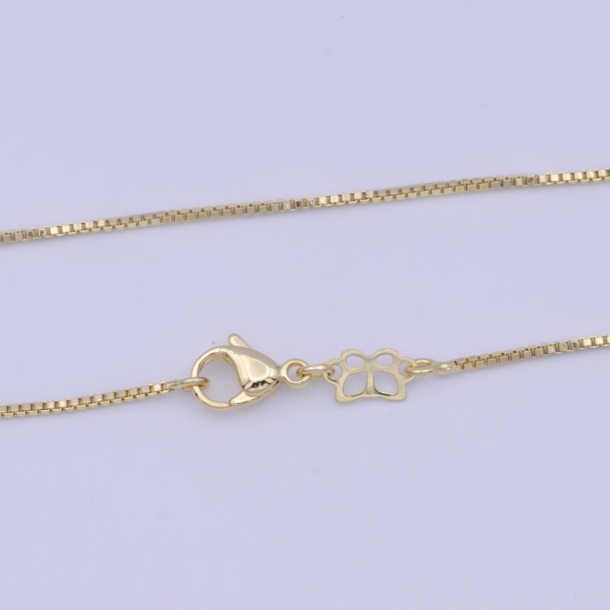 Dainty Box Chain 18" Ready to Wear 14k Gold Filled Box Chain with Lobster Clasp, Simple Everyday Layering Necklace | WA-1115 Clearance Pricing - DLUXCA