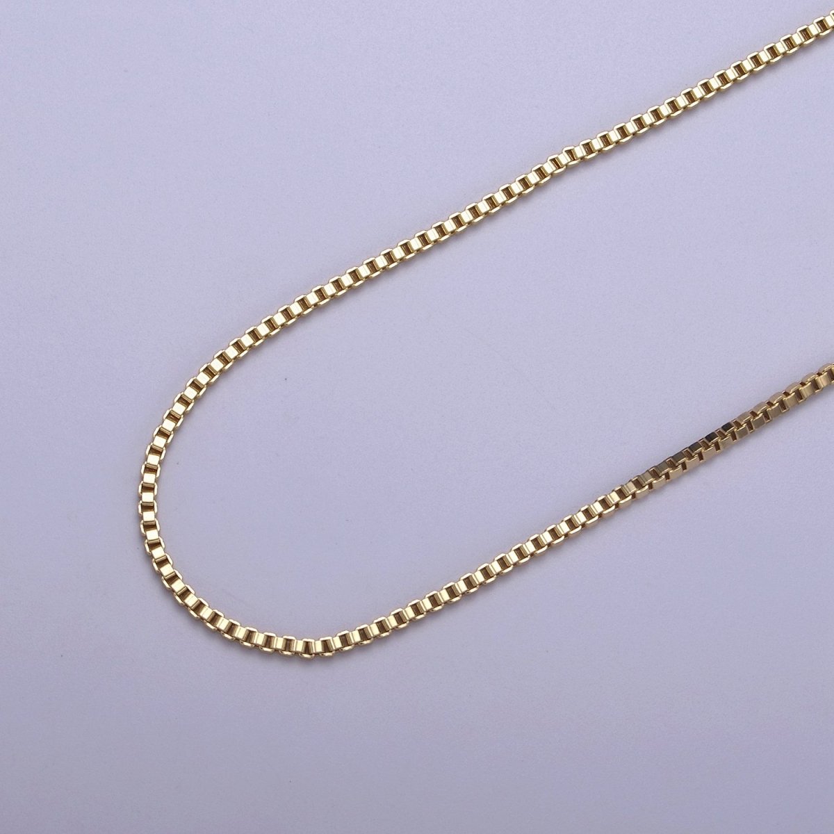 Dainty Box Chain 1mm width Chain Necklace 14K Gold Filled Ready to Wear 18" Long | WA-378 WA-706 Clearance Pricing - DLUXCA