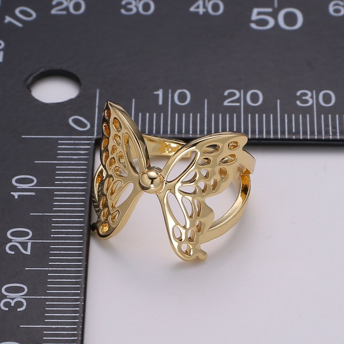 Dainty Butterfly Ring, Adjustable Gold Ring, Simple Mariposa Ring, Animal Lover Ring for Minimalist jewelry Everyday Wear R500 - DLUXCA