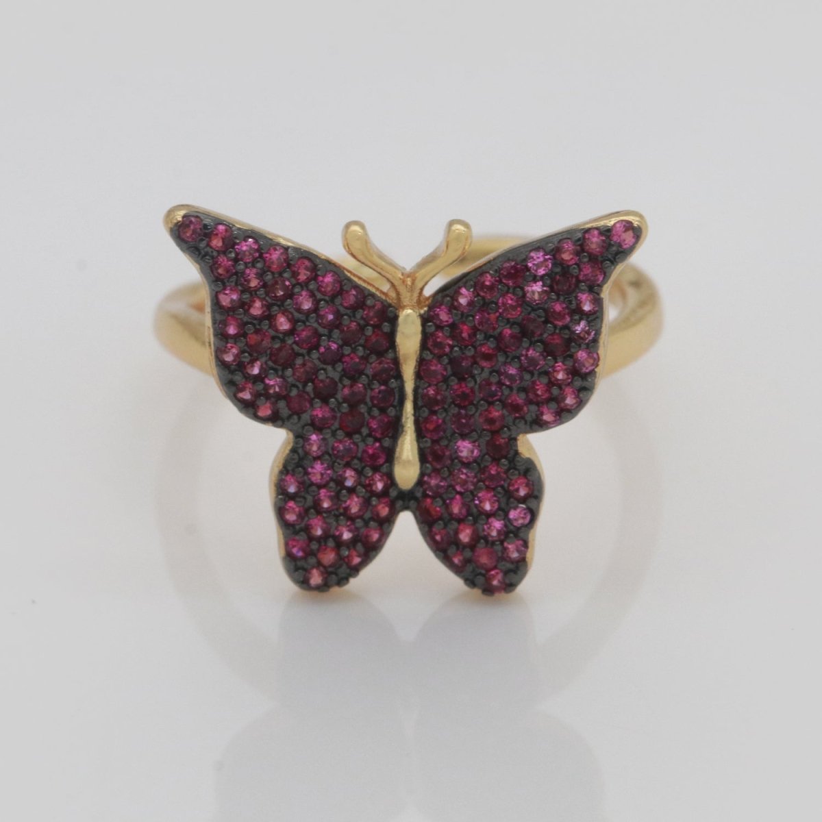 Dainty Butterfly Ring, Open Gold Adjustable Ring, Cute Mariposa Ring, Animal Lover Ring for Minimalist jewelry for Christmas Gift Idea S-160~S-164 - DLUXCA