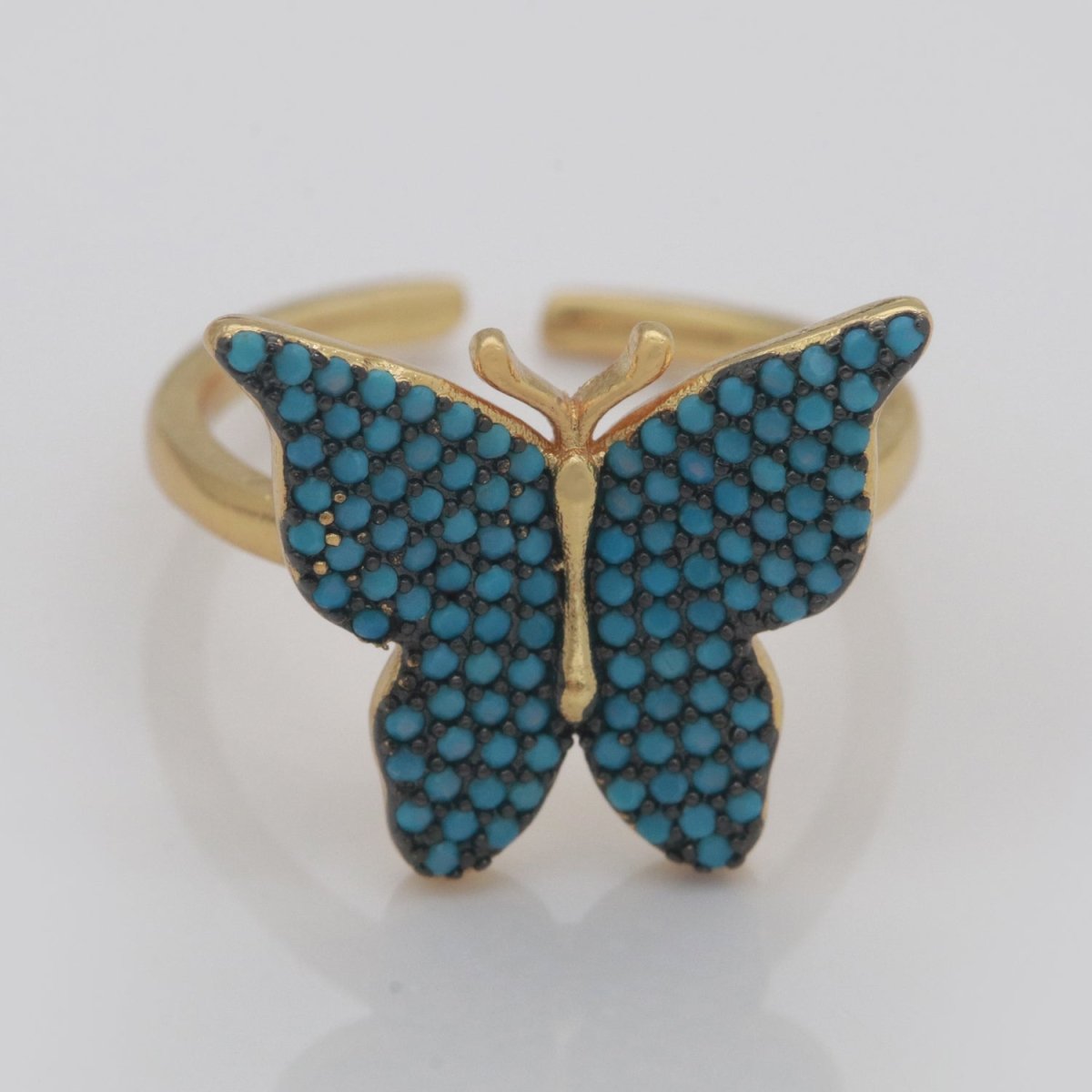 Dainty Butterfly Ring, Open Gold Adjustable Ring, Cute Mariposa Ring, Animal Lover Ring for Minimalist jewelry for Christmas Gift Idea S-160~S-164 - DLUXCA