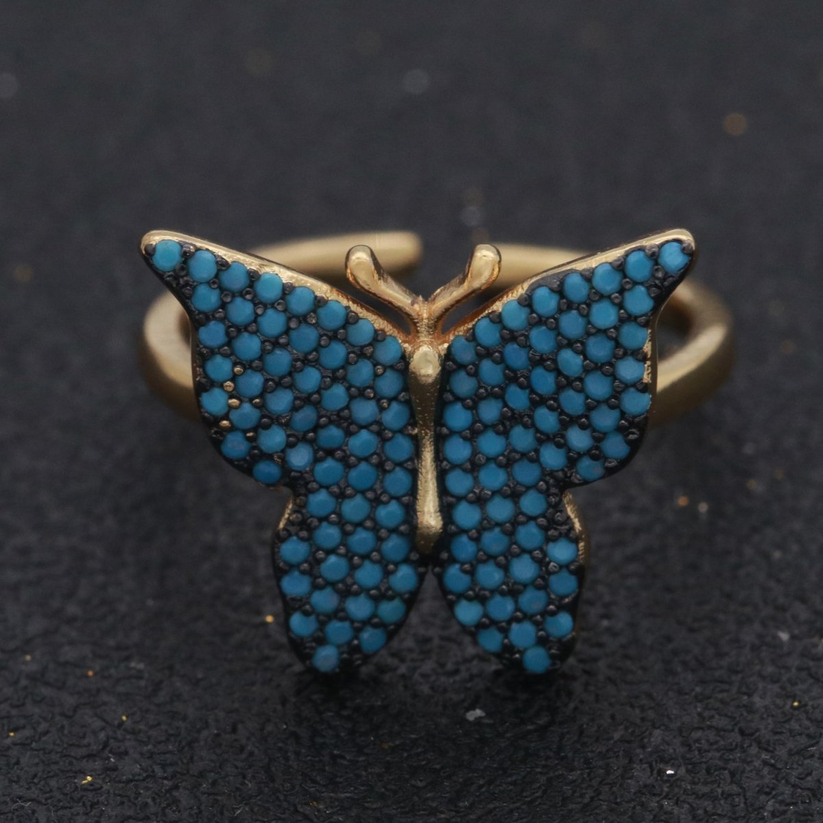 Dainty Butterfly Ring, Open Gold Adjustable Ring, Cute Mariposa Ring, Animal Lover Ring for Minimalist jewelry for Christmas Gift Idea S-160~S-164 - DLUXCA