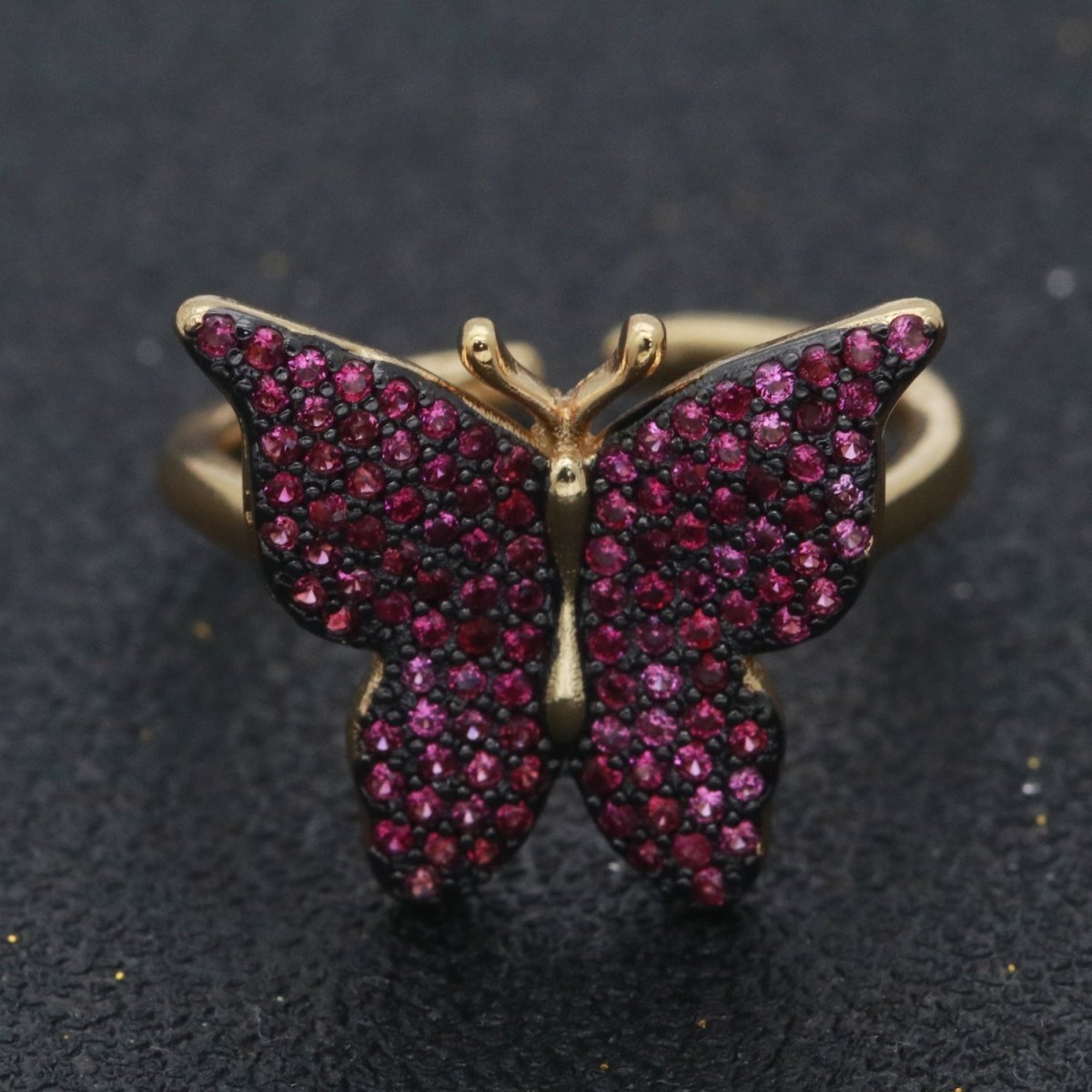 Dainty Butterfly Ring, Open Gold Adjustable Ring, Cute Mariposa Ring, Animal Lover Ring for Minimalist jewelry for Christmas Gift Idea S-160~S-164 - DLUXCA