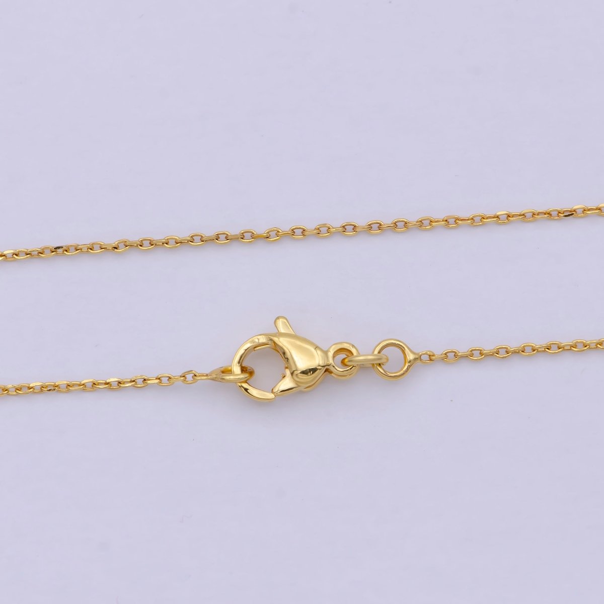 Dainty Cable Chain | 24K Gold Filled Cable Woman Necklace 17.5 inch | WA-797 Clearance Pricing - DLUXCA