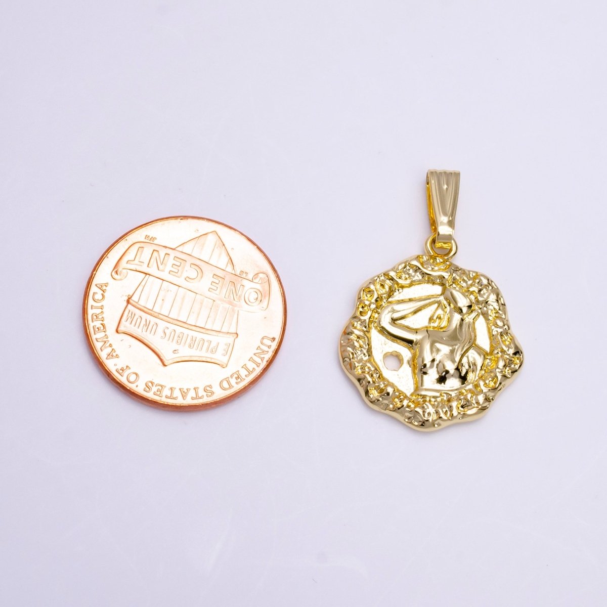 Dainty Cameo Pendant Abstract Rustic Woman Charm AA-748 - DLUXCA