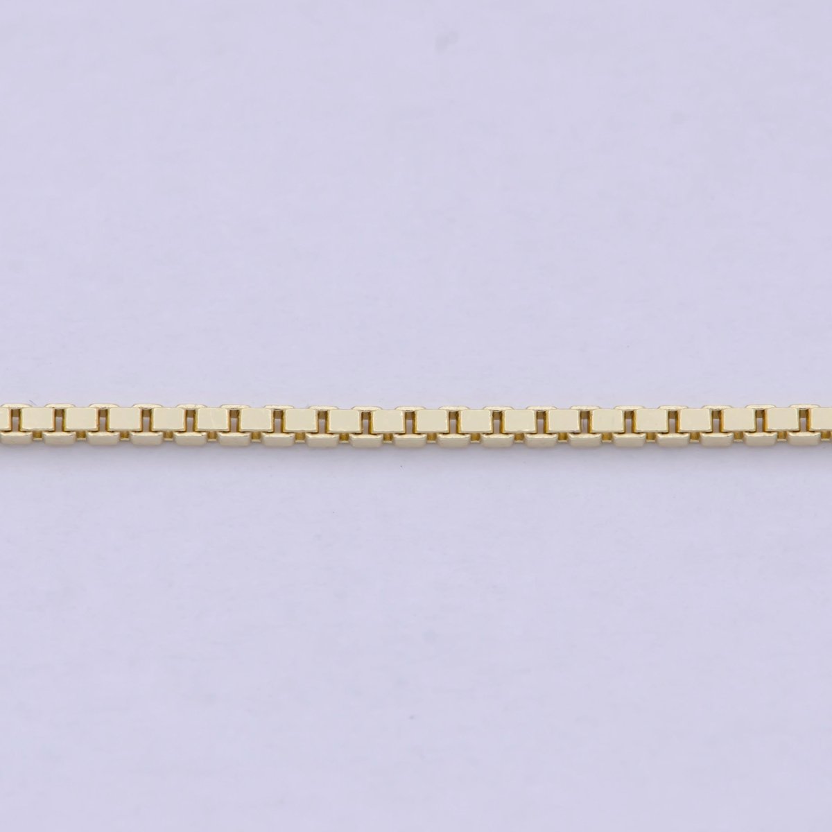 Dainty Chain box necklace 17.7 inch box, Dainty gold Box chain 1.1mm minimalist necklace jewelry supply | WA-825 Clearance Pricing - DLUXCA