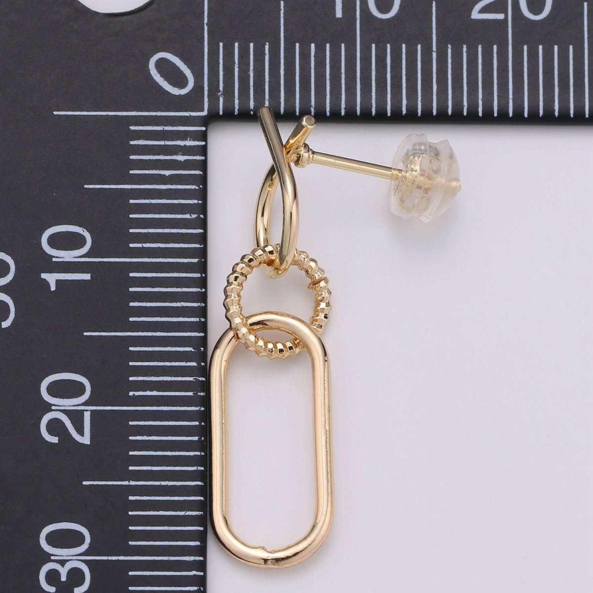 Dainty Chain Link Earrings, Gold Drop Earrings, Gold Dangle Earrings, 14k Gold Filled Earrings, 1 pair Geometric Earring K-841 - DLUXCA