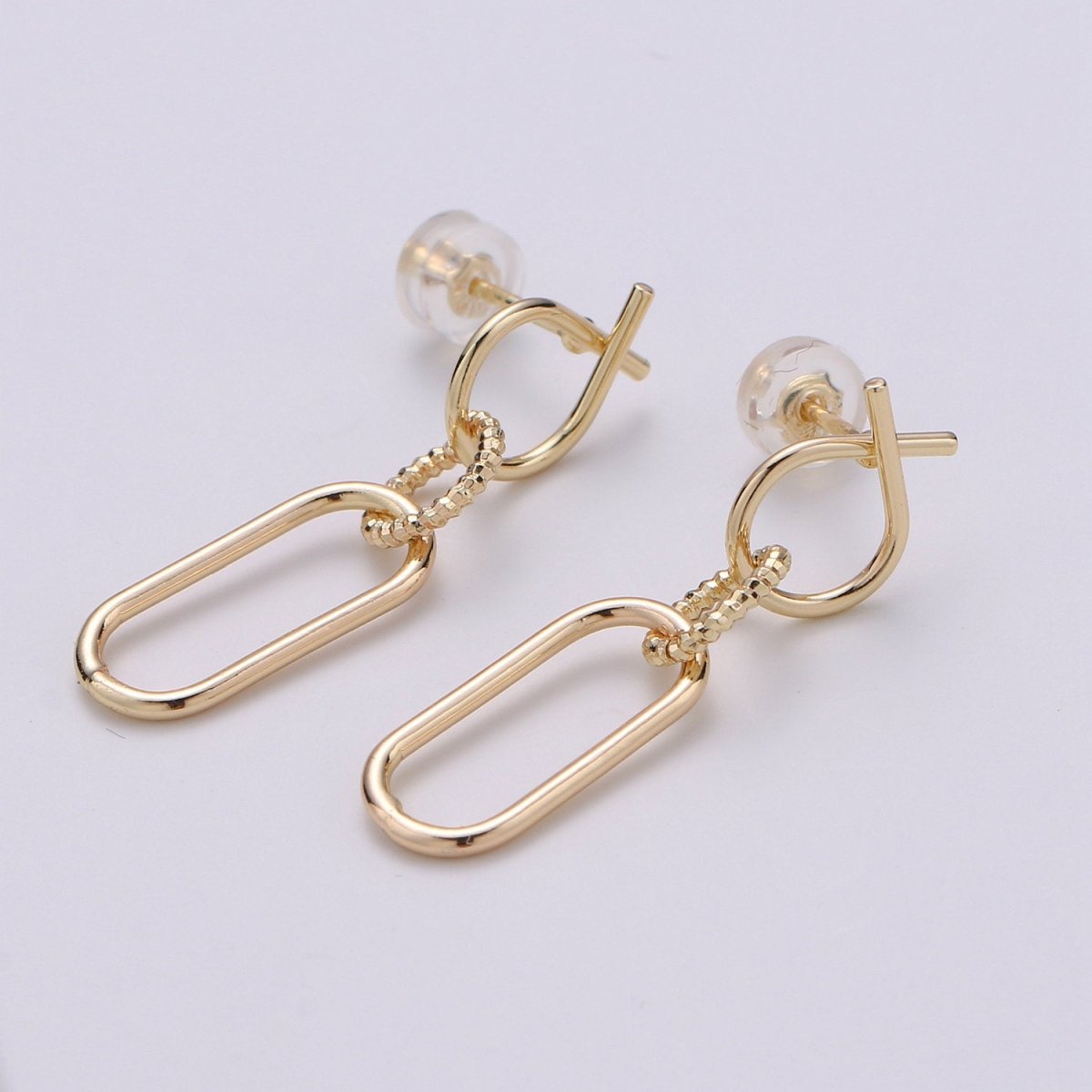 Dainty Chain Link Earrings, Gold Drop Earrings, Gold Dangle