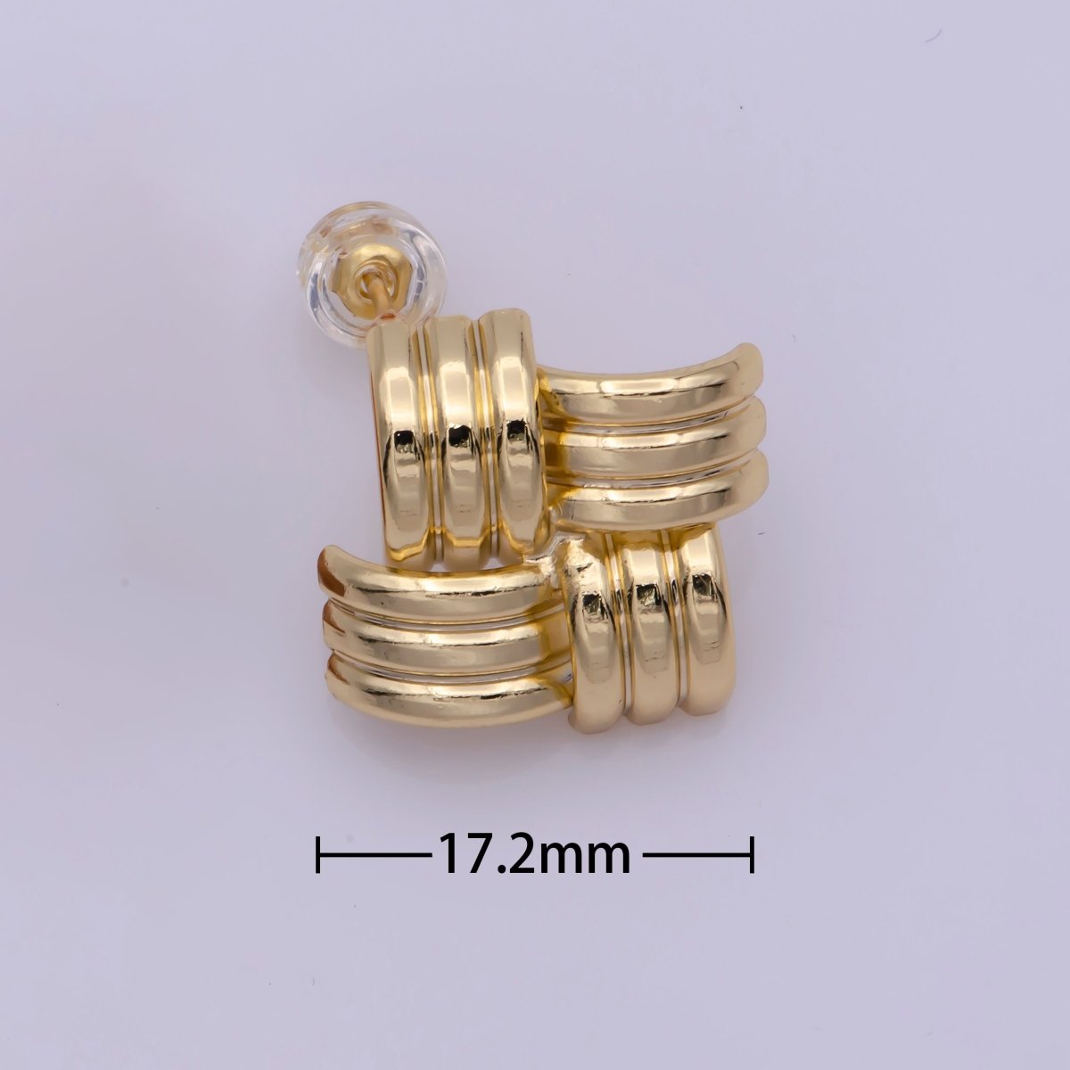 Dainty Classic Woven Knot Post Stud Earring 18k Gold Filled Earring T-238 - DLUXCA