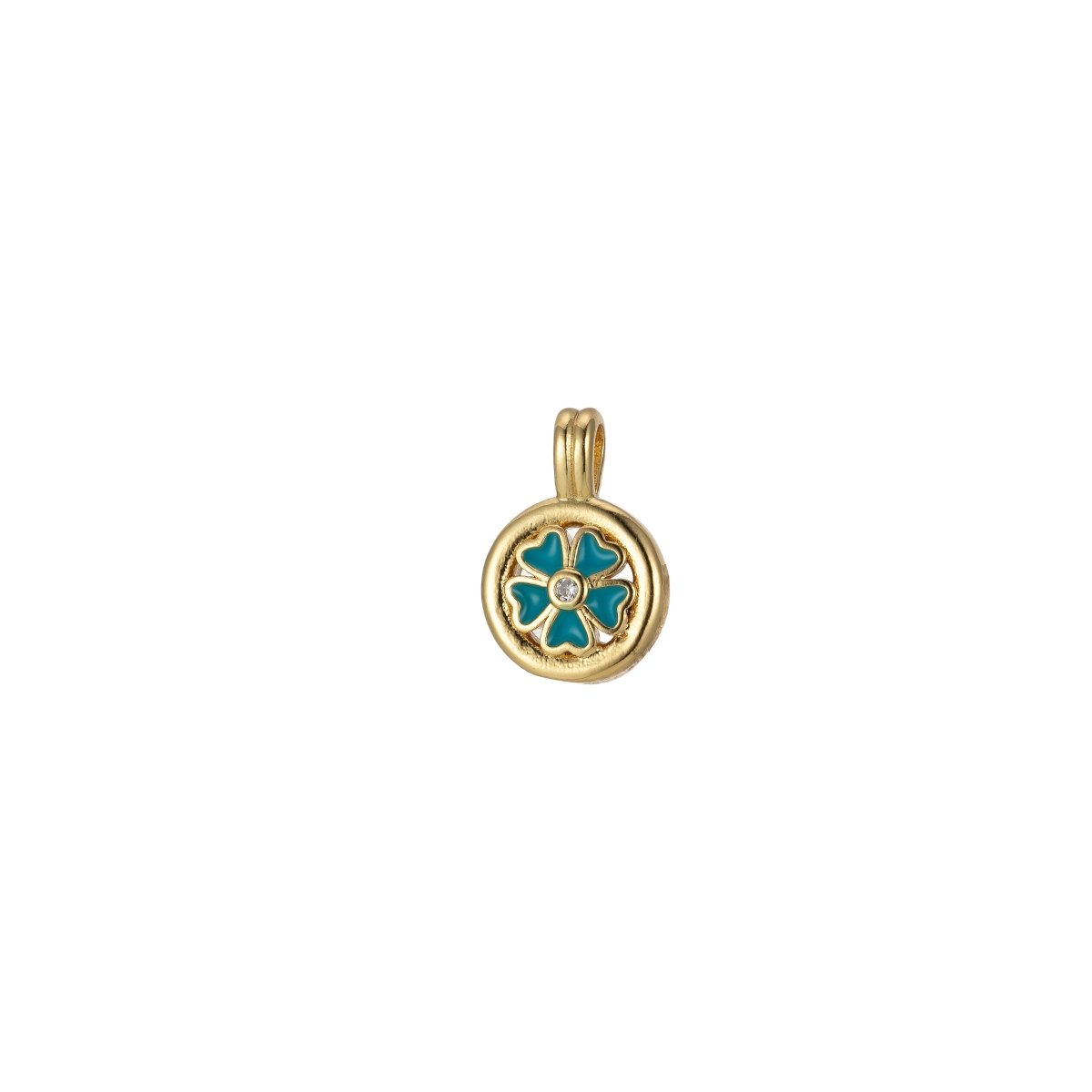 Dainty Clover Pendant Enamel Charm Colorful Jewelry Component J-826~J-833 - DLUXCA