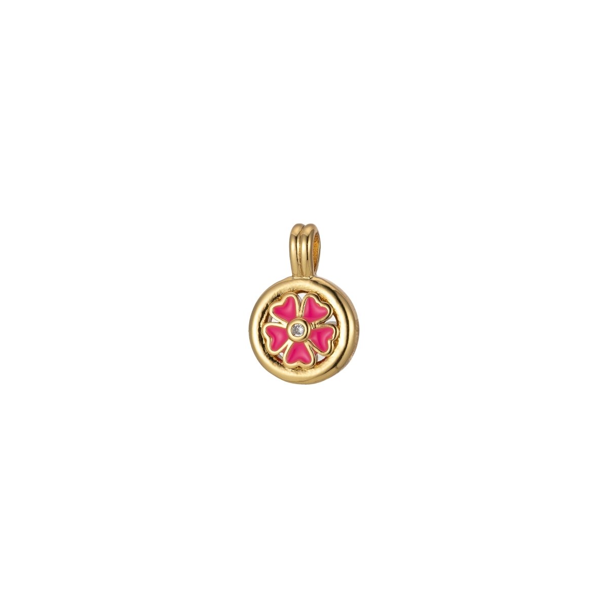 Dainty Clover Pendant Enamel Charm Colorful Jewelry Component J-826~J-833 - DLUXCA