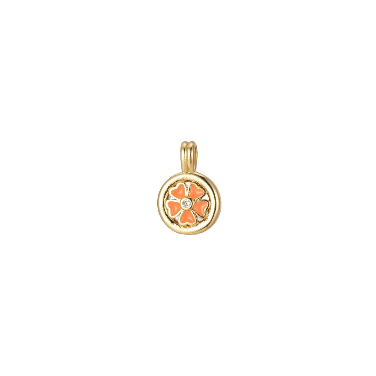Dainty Clover Pendant Enamel Charm Colorful Jewelry Component J-826~J-833 - DLUXCA