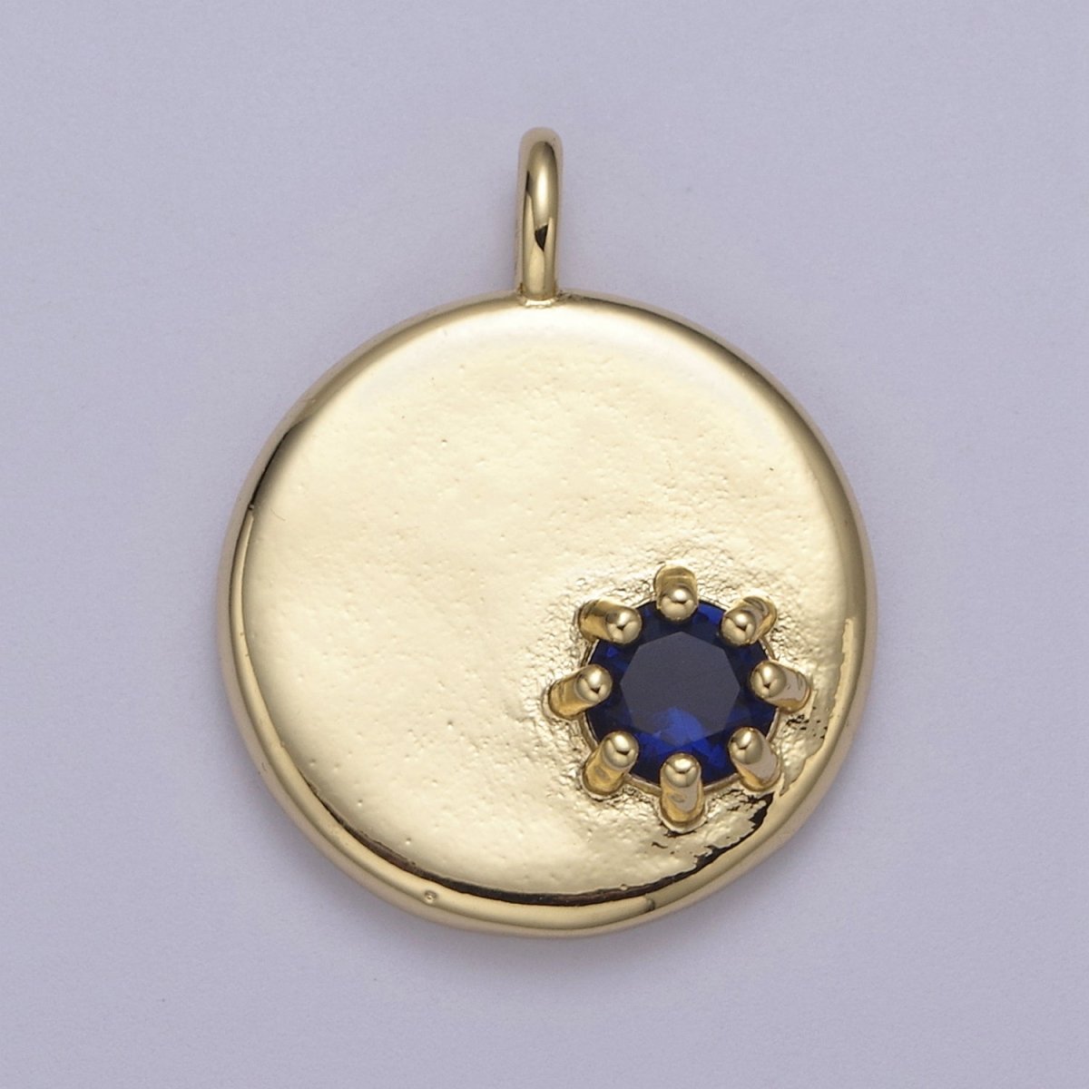 Dainty Coin Charm With Color Cz Stone for Necklace Bracelet Supply H-531 H-537 H-538 H-540 - DLUXCA