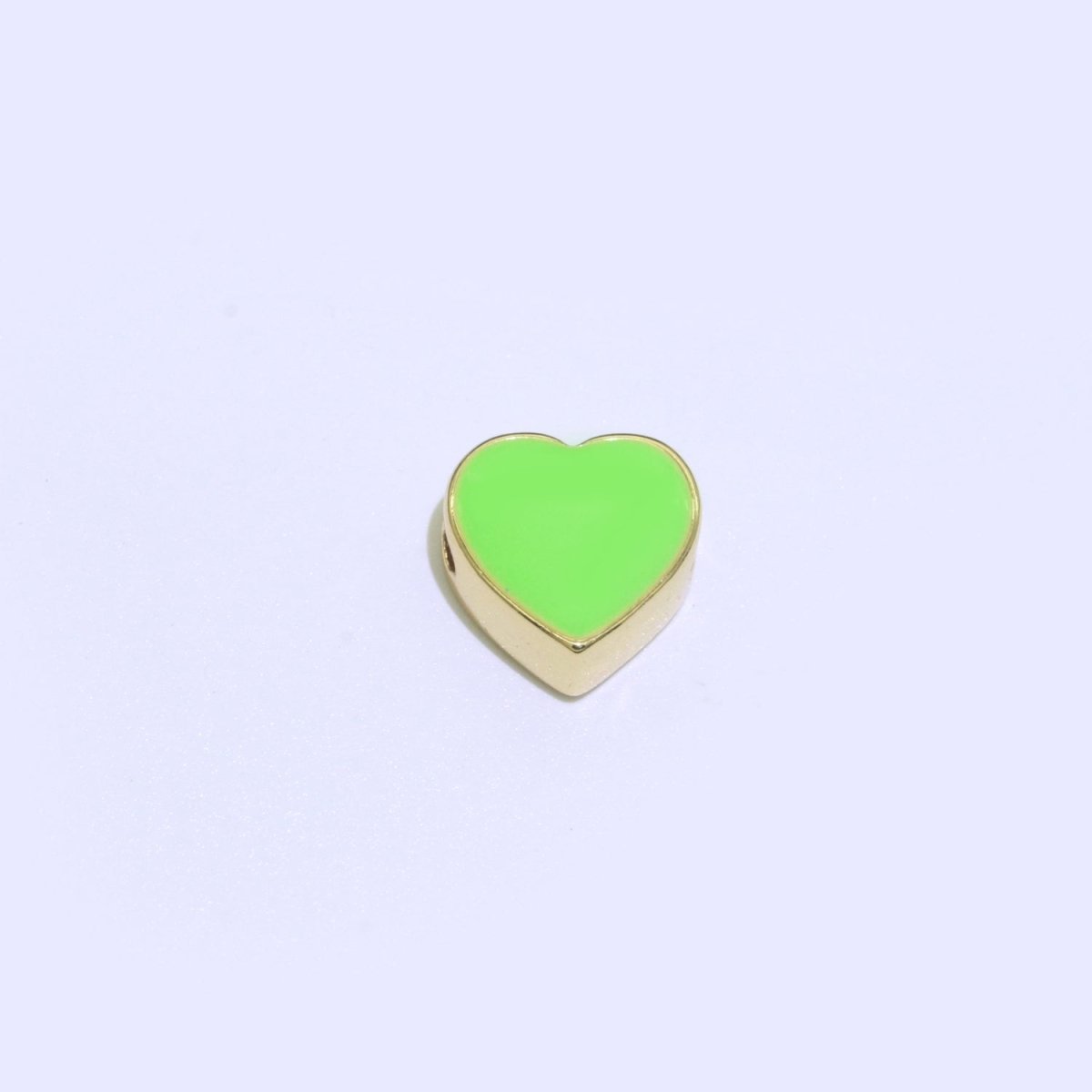 Dainty Colorful Heart Spacer Beads, Green Black Pink Yellow White Teal Heart beads for Necklace Bracelet Component 10mm Beads B-583 to B-592 - DLUXCA