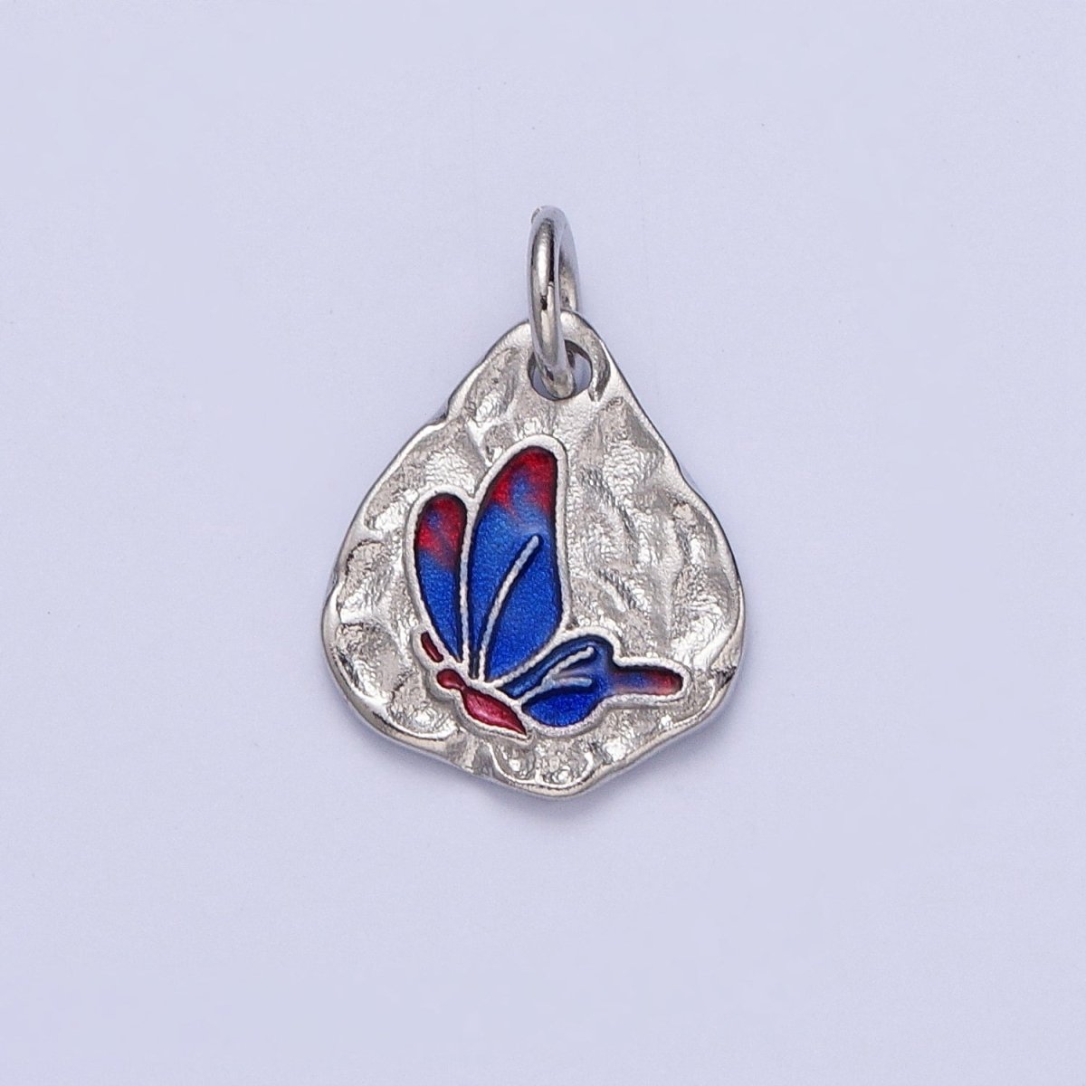 Dainty Colorful Monarch Butterfly Rustic Hammered Gold & Silver Charm | A-319,A-320 A-321, A-338, A-354, A-364 A-520 A-533 A-546 A-572 - DLUXCA