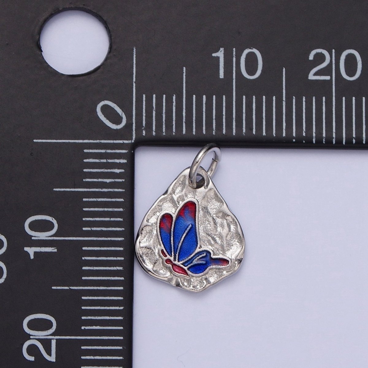 Dainty Colorful Monarch Butterfly Rustic Hammered Gold & Silver Charm | A-319,A-320 A-321, A-338, A-354, A-364 A-520 A-533 A-546 A-572 - DLUXCA