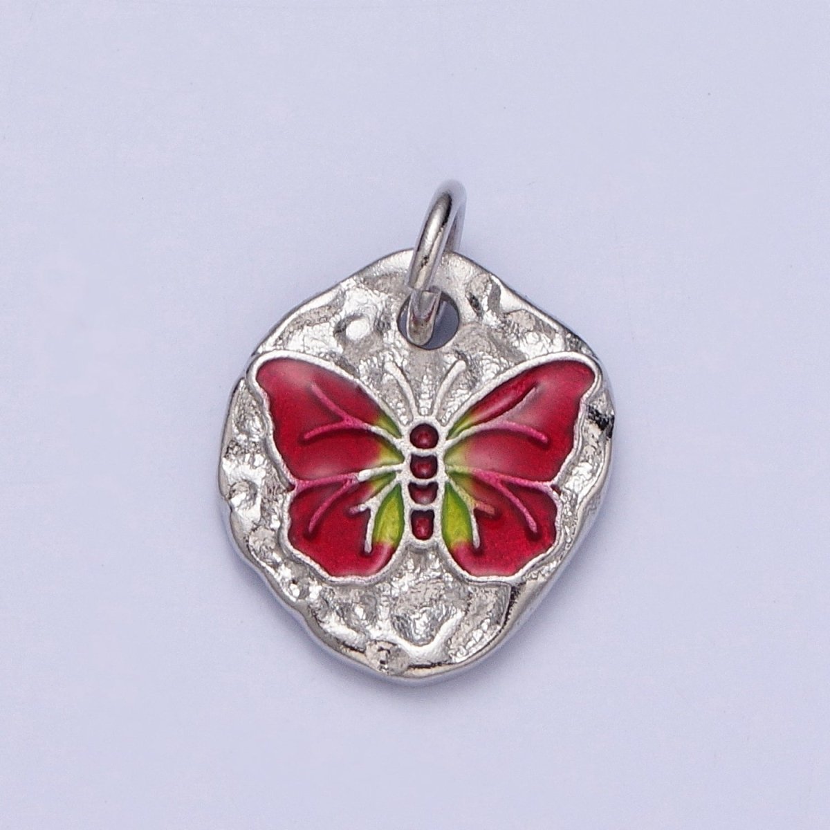 Dainty Colorful Monarch Butterfly Rustic Hammered Gold & Silver Charm | A-319,A-320 A-321, A-338, A-354, A-364 A-520 A-533 A-546 A-572 - DLUXCA