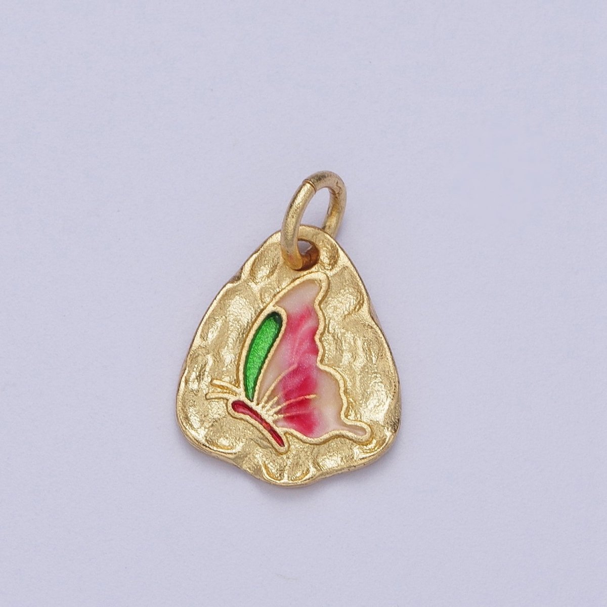 Dainty Colorful Monarch Butterfly Rustic Hammered Gold & Silver Charm | A-319,A-320 A-321, A-338, A-354, A-364 A-520 A-533 A-546 A-572 - DLUXCA