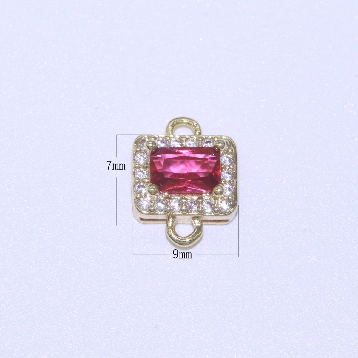 Dainty Colorful Rectangle Cz Charm connector for earring necklace supply F-856~F-869 - DLUXCA
