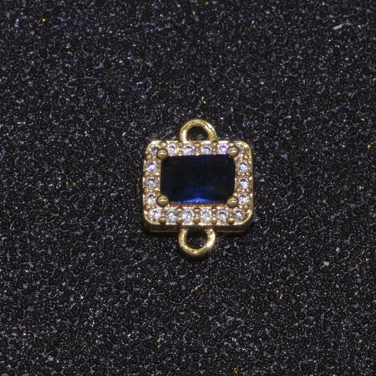 Dainty Colorful Rectangle Cz Charm connector for earring necklace supply F-856~F-869 - DLUXCA