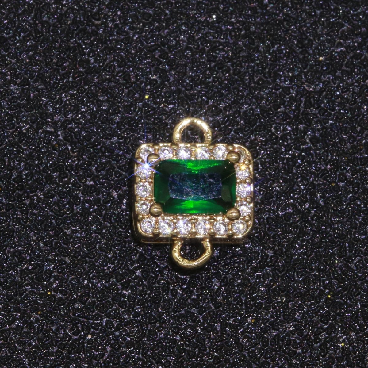 Dainty Colorful Rectangle Cz Charm connector for earring necklace supply F-856~F-869 - DLUXCA