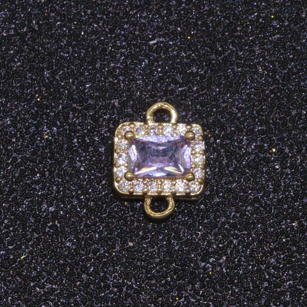 Dainty Colorful Rectangle Cz Charm connector for earring necklace supply F-856~F-869 - DLUXCA