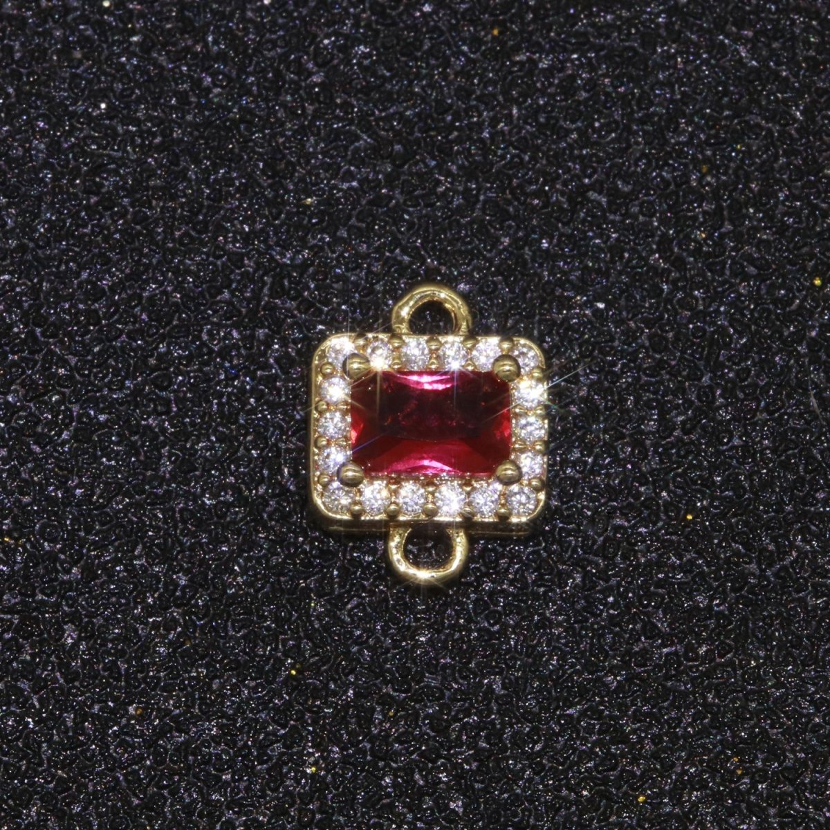 Dainty Colorful Rectangle Cz Charm connector for earring necklace supply F-856~F-869 - DLUXCA