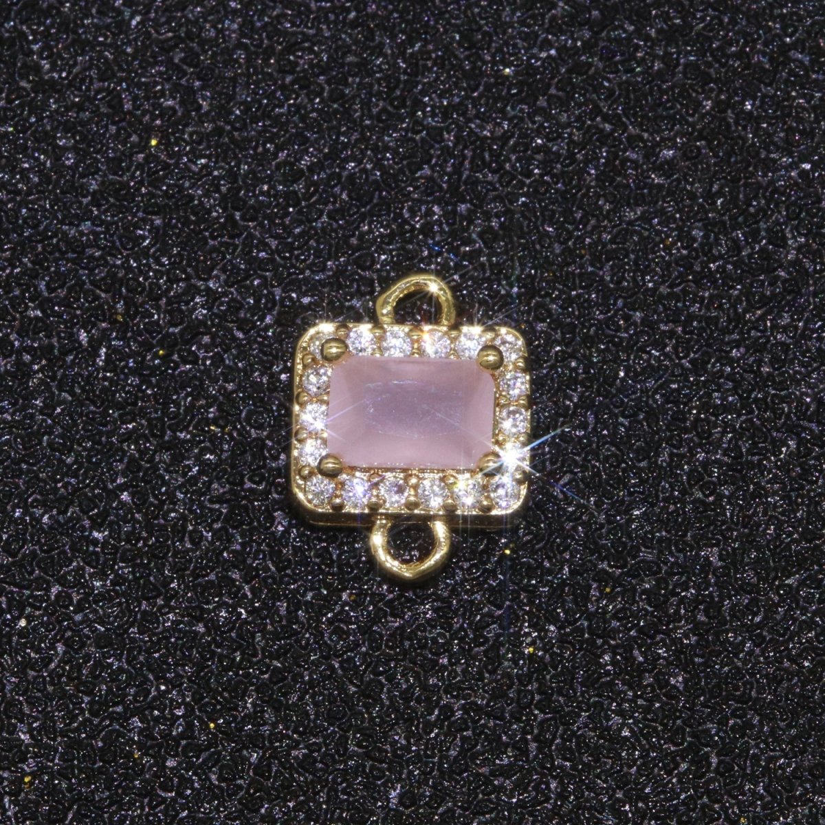 Dainty Colorful Rectangle Cz Charm connector for earring necklace supply F-856~F-869 - DLUXCA