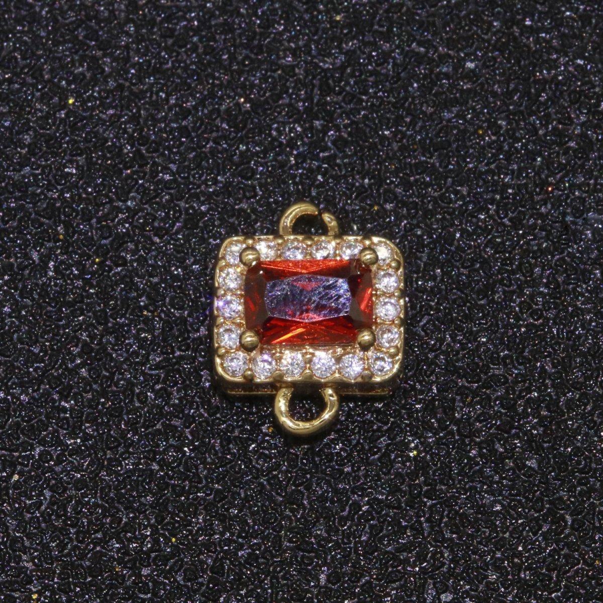 Dainty Colorful Rectangle Cz Charm connector for earring necklace supply F-856~F-869 - DLUXCA