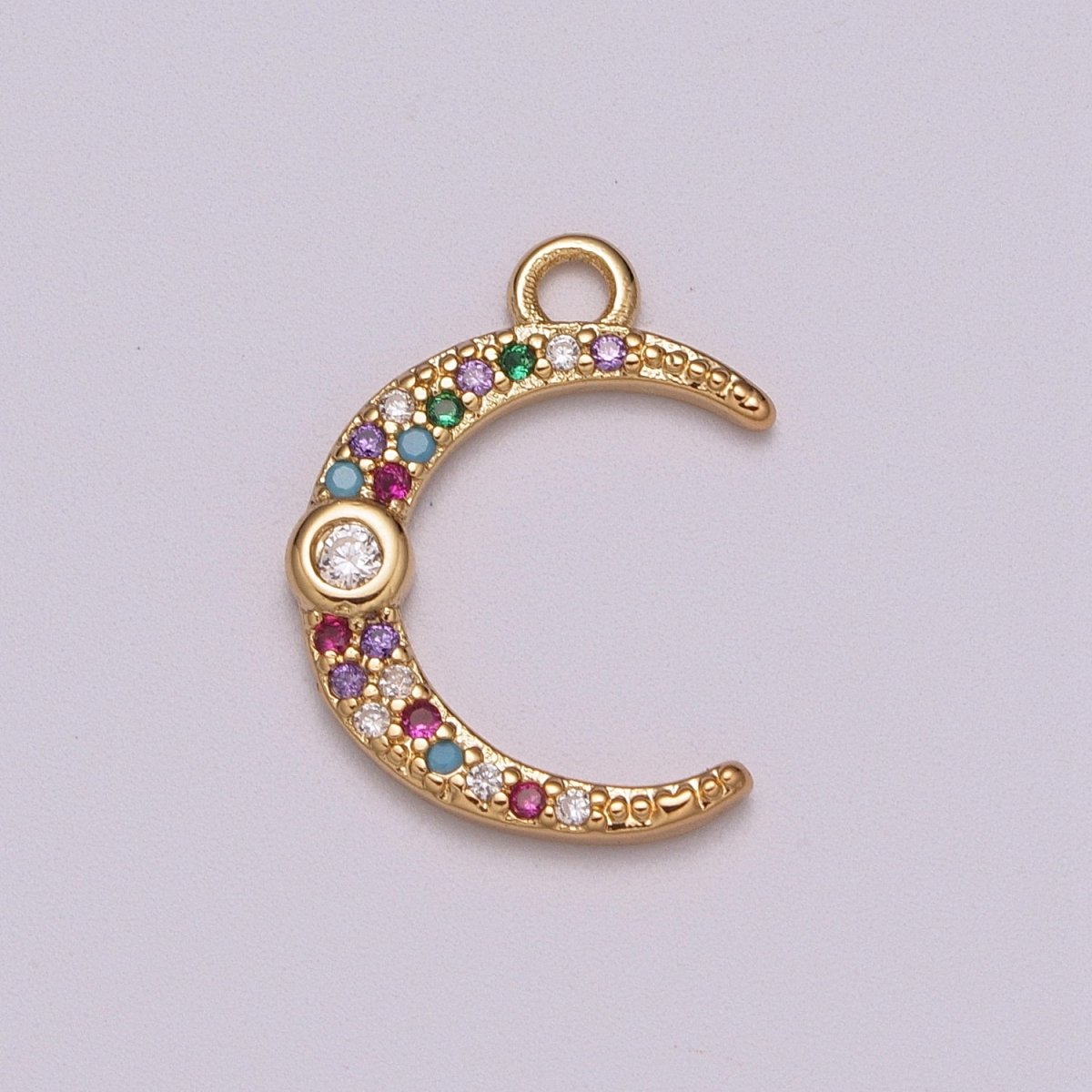 Dainty Crescent Moon Charm Celestial Jewelry Micro Pave Moon Shape Curve Gold Pendant for Necklace Earring Bracelet Supply M-767 - DLUXCA