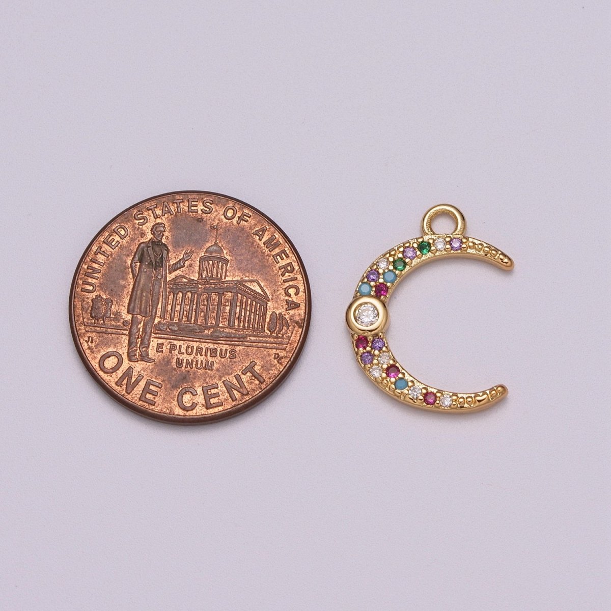 Dainty Crescent Moon Charm Celestial Jewelry Micro Pave Moon Shape Curve Gold Pendant for Necklace Earring Bracelet Supply M-767 - DLUXCA