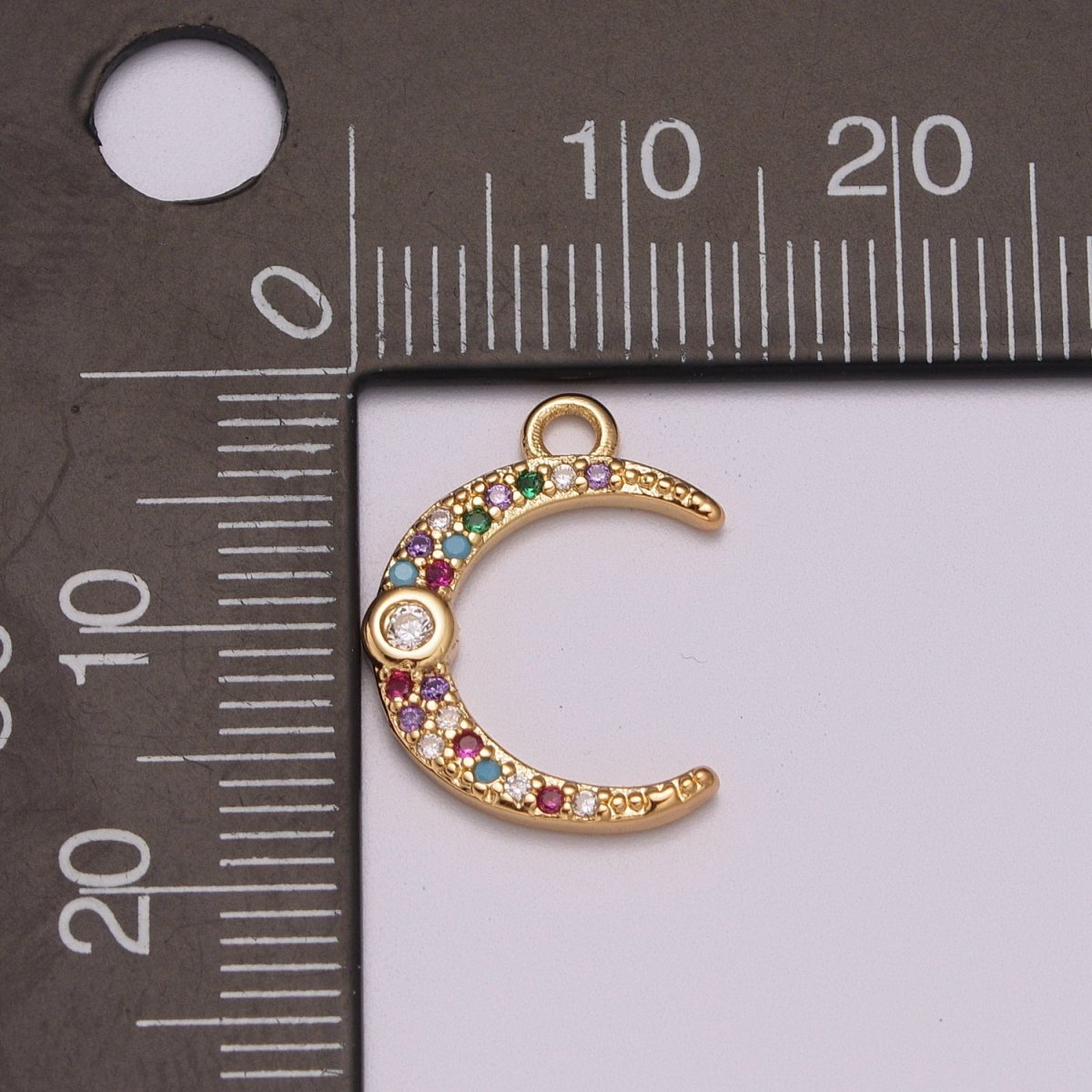 Dainty Crescent Moon Charm Celestial Jewelry Micro Pave Moon Shape Curve Gold Pendant for Necklace Earring Bracelet Supply M-767 - DLUXCA