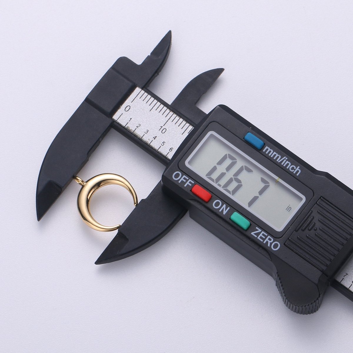 Dainty Crescent Moon Horn Charm 18k Gold Filled Upside Down Tusk Moon Pendant Bohemian Boho C Shape Curve Gold Moon Charm C-428 - DLUXCA