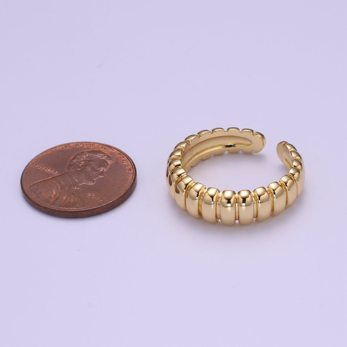 Dainty Croissant Ring Gold Filled over Brass Chunky Ring O-959 - DLUXCA