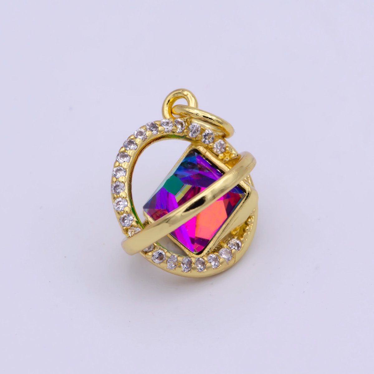 Dainty Crystal AB Crystal Vitrail Medium Ball Charm Micro Pave Cz Ball for Necklace Earring Bracelet Supply M-845 M-846 - DLUXCA