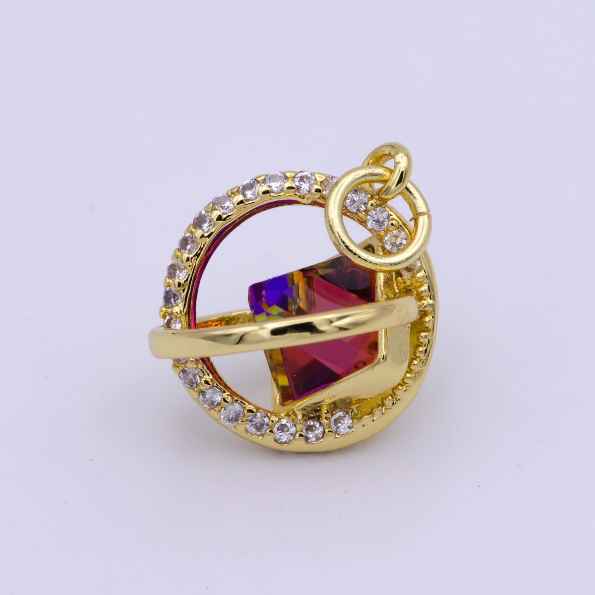 Dainty Crystal AB Crystal Vitrail Medium Ball Charm Micro Pave Cz Ball for Necklace Earring Bracelet Supply M-845 M-846 - DLUXCA