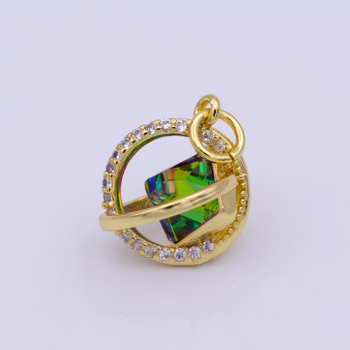 Dainty Crystal AB Crystal Vitrail Medium Ball Charm Micro Pave Cz Ball for Necklace Earring Bracelet Supply M-845 M-846 - DLUXCA