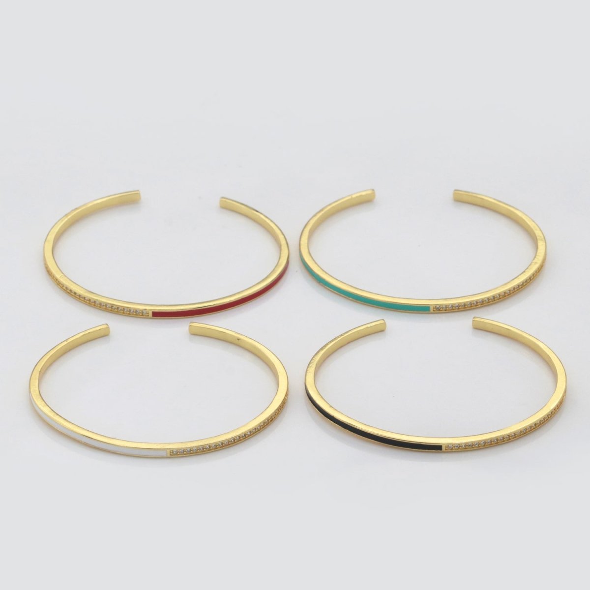 Dainty Cuff Bracelet Minimalist Bangle For Stacking Jewelry | WA-289 to WA-292 Clearance Pricing - DLUXCA