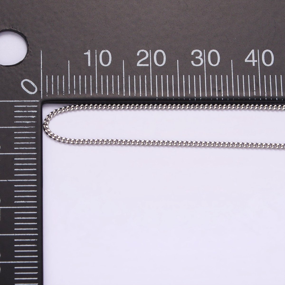 Dainty Curb Chain Necklace Stainless Steel 20 inch Necklace in Silver | WA-2388 - DLUXCA