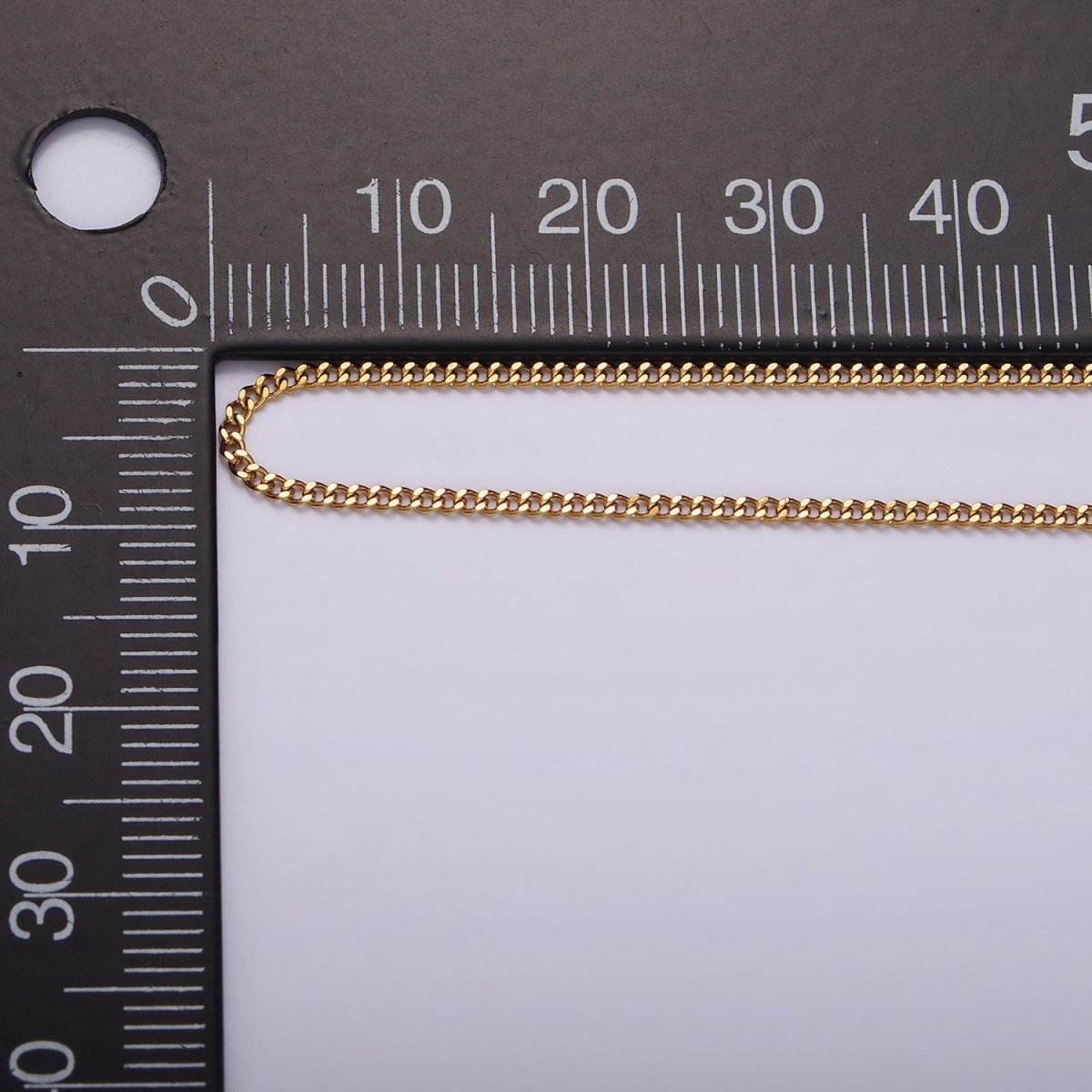 Dainty Curb Chain Necklace Stainless Steel 23.8 inch Necklace in Gold | WA-2361 - DLUXCA