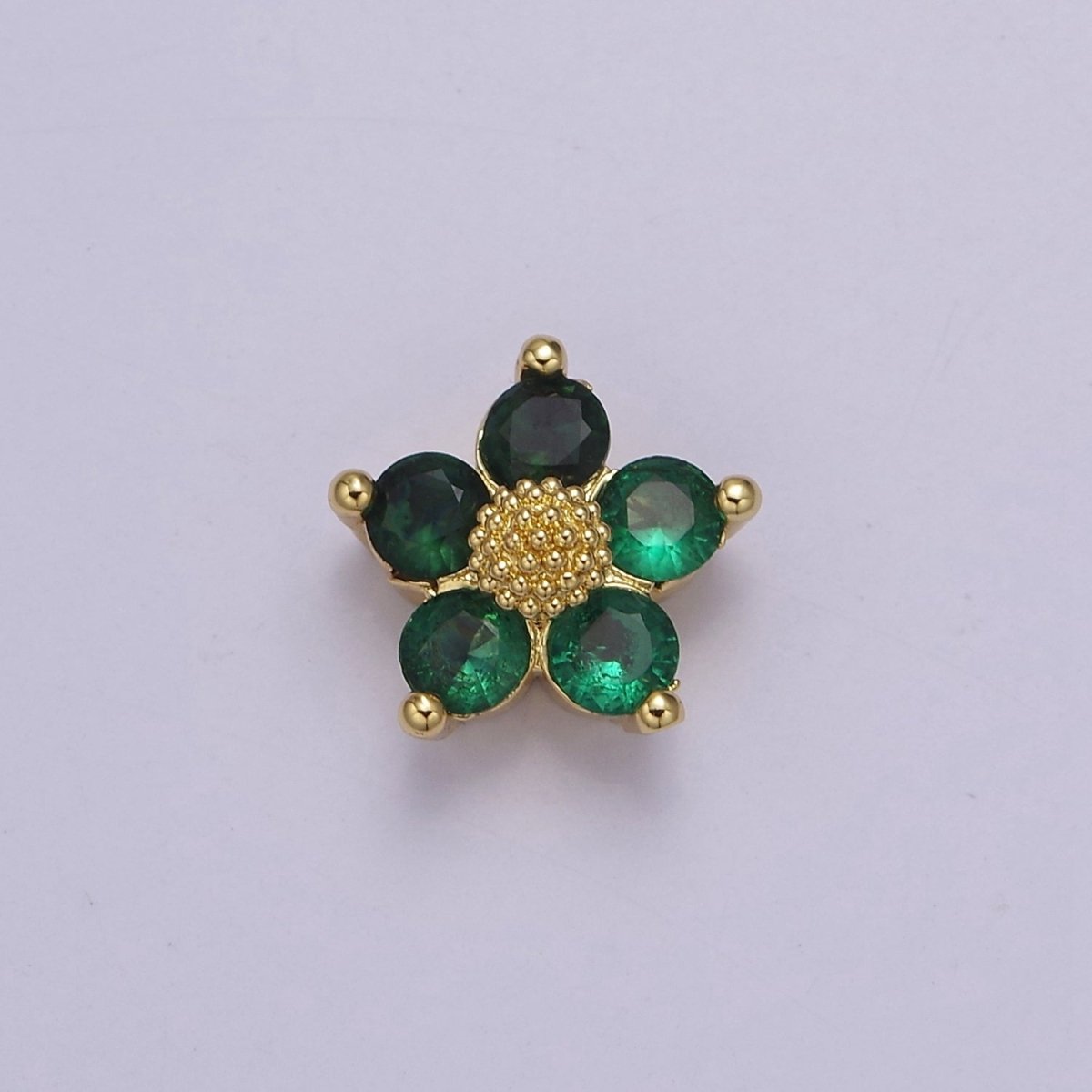 Dainty CZ Flower Spacer Bead, Gold Floral Spacer Beads Pink Clear Purple Green CZ Spacer Beads, Small Daisy Spacers for Bracelet Necklace B-088 B-136 B-171 B-176 B-177 - DLUXCA