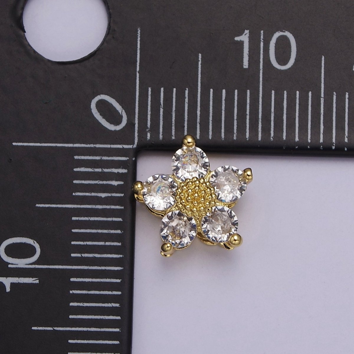 Dainty CZ Flower Spacer Bead, Gold Floral Spacer Beads Pink Clear Purple Green CZ Spacer Beads, Small Daisy Spacers for Bracelet Necklace B-088 B-136 B-171 B-176 B-177 - DLUXCA