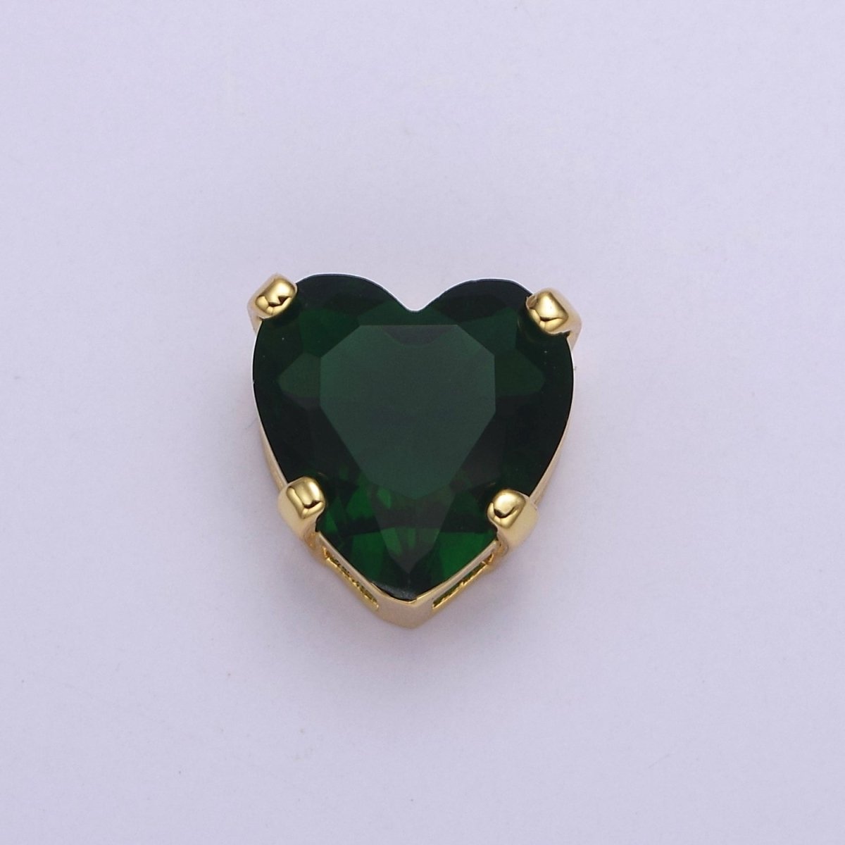 Dainty CZ Heart Spacer Bead, Gold Filled Heart Spacer Beads Pink Greem CZ Spacer Beads, Small Heart Spacers for Bracelet Necklace B-185 B-205 - DLUXCA