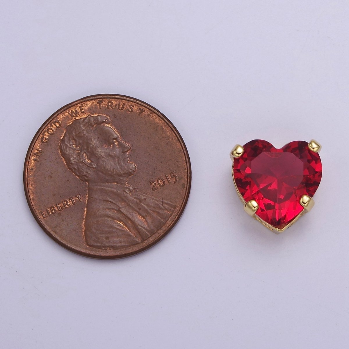 Dainty CZ Heart Spacer Bead, Gold Filled Heart Spacer Beads Pink Greem CZ Spacer Beads, Small Heart Spacers for Bracelet Necklace B-185 B-205 - DLUXCA