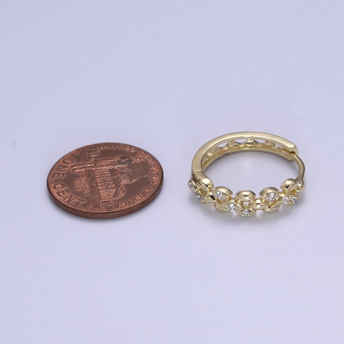 Dainty CZ Hoop Earrings • 14k Filled Gold Dainty Earrings • Huggie Hoops Earrings • 20mm Hoop Earrings • Minimalist Earrings • Gift for Her T-297 - DLUXCA