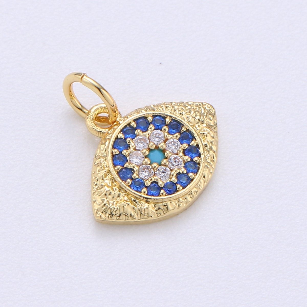 Dainty CZ Micro Pave Evil Eye Pendant in Gold Filled / Silver / Rose Gold / Black C-309 - C-402 - DLUXCA